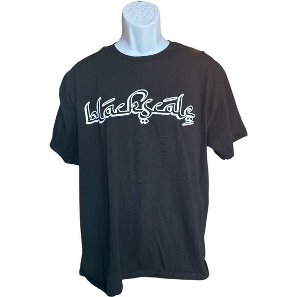 Mens BLVCKSCVLE Black Scale Logo Bubble Letter Graphic Tee Shirt - Sz L - Picture 1 of 1